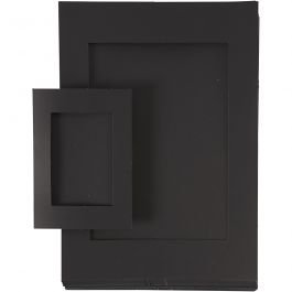Cartes passe-partout, dim. A4+A6, 180 gr, noir, 2x60 pièces/ 1 Pq. [HOB-23631]