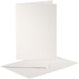 Cartes nacrées et enveloppes, dimension carte 10,5x15 cm, dimension enveloppes 11,5x16,5 cm, crème, 10 set/ 1 Pq. [HOB-23819]