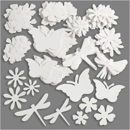 Sommerliche Stanzfiguren, Größe 4,5-12 cm, 240 g, Weiß, 362 Stk/ 1 Pck [HOB-23839]