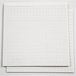3D-Klebepads, Größe 5x5 mm, Dicke 1 mm, Weiß, 2x400 Stck., 2 Bl./ 1 Pck [HOB-24638]