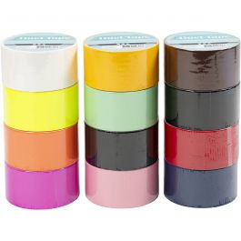 Klebeband, Einfarbig, B 48 mm, Sortierte Farben, 12x5 m/ 1 Pck [HOB-24680]