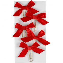 Trombones métalliques, dim. 40x70 mm, rouge, 5 pièces/ 1 Pq. [HOB-247103]