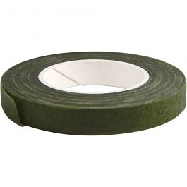 Ruban adhésif floral, L : 12 mm, vert foncé, 27 m/ 1 rouleau [HOB-25207]