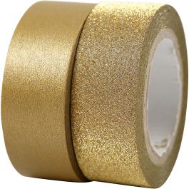 Ruban adhésif design, L : 15 mm, or, 2rouleau/ 1 Pq. [HOB-25220]