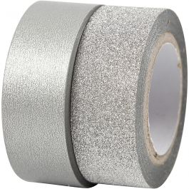 Ruban adhésif design, L : 15 mm, argent, 2 rouleau/ 1 Pq. [HOB-25221]
