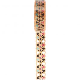 Ruban adhésif Washi Tape dentelle, L : 15 mm, 5 m/ 1 rouleau [HOB-25264]