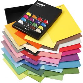 Papier Cartonné Color Bar, A4, feuille 210x297 mm, 250 gr, ass. de couleurs, 16x10 flles/ 1 Pq. [HOB-25417]