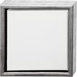 Entoile avec Cadre en Bois, dim. 20x20 cm, 360 gr, argent antique, blanc, 1 pièce [HOB-257520]