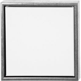 Entoile avec Cadre en Bois, dim. 30x30 cm, 360 gr, argent antique, blanc, 1 pièce [HOB-25755]