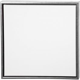Entoile avec Cadre en Bois, dim. 50x50 cm, 360 gr, argent antique, blanc, 1 pièce [HOB-25759]