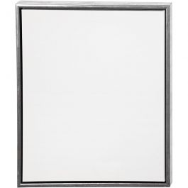 Entoile avec Cadre en Bois, dim. 50x60 cm, 360 gr, argent antique, blanc, 1 pièce [HOB-25760]