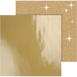 Design-Papier, Blatt 30,5x30,5 cm, 120+128 g, Gold, 2 Bl./ 1 Pck [HOB-26334]