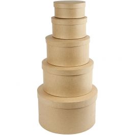 Hutschachtel-Set, H 8+10+13+15+19 cm, D 16,5+18,5+24+28,5+35,5 cm, 5 Stk/ 1 Set [HOB-26466]