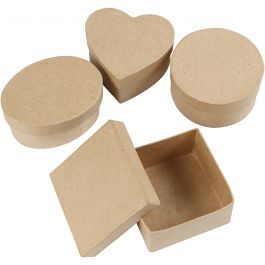 Mittelgroße Schachteln, H 5 cm, D 10-12 cm, 4 Stk/ 1 Pck [HOB-264800]