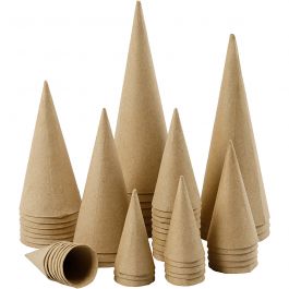 Cônes, H : 8-20 cm, d 4-8 cm, 50 pièces/ 1 Pq. [HOB-26549]