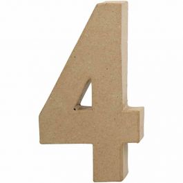 Zahl, 4, H 20,5 cm, B 12 cm, Dicke 2,5 cm, 1 Stk [HOB-26632]