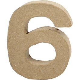 Chiffre, 6, H : 10 cm, L : 8,2 cm, ép. 1,7 cm, 1 pièce [HOB-26673]