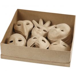 Masques, H: 12-21 cm, 60 pièce/ 1 Pq. [HOB-26713]