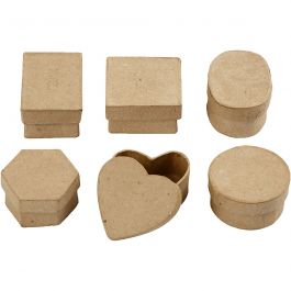 Mini-Schachteln, H 3 cm, D 4-6 cm, 6Stk/ 1 Pck [HOB-268003]