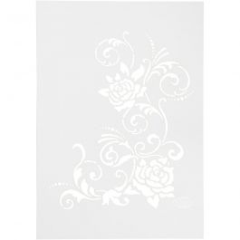 Pochoir, Fleurs, A4, feuille 210x297 mm, 1 pièce [HOB-26971]