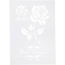 Pochoir, Roses, A4, feuille 210x297 mm, 1 pièce [HOB-26975]