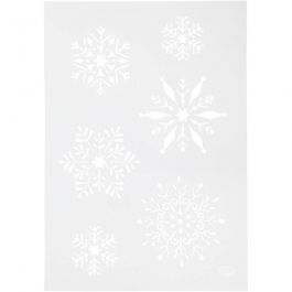 Pochoir, Flocons de neige, A4, feuille 210x297 mm, 1 pièce [HOB-26977]