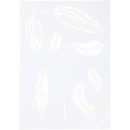 Pochoir, Plumes, A4, feuille 210x297 mm, 1 pièce [HOB-26978]