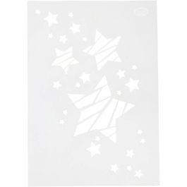 Pochoir, étoiles, A4, feuille 210x297 mm, 1 pièce [HOB-26979]
