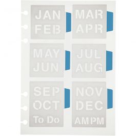 Pochoir, les mois de l'année, feuille 12,5x17,5 cm, 1 flles [HOB-26982]