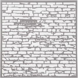 Pochoir, mur de briques, dim. 30,5x30,5 cm, ép. 0,31 mm, 1 flles [HOB-27086]
