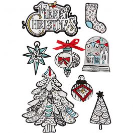 3D Sticker, Weihnachtliche Motive, H 32-80 mm, B 25-65 mm, 8 Stk/ 1 Pck [HOB-27099]