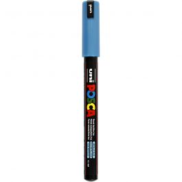 Feutre Posca, dim. PC-1MR, trait 0,7 mm, extra fin, bleu métallique, 1 pièce [HOB-272880]