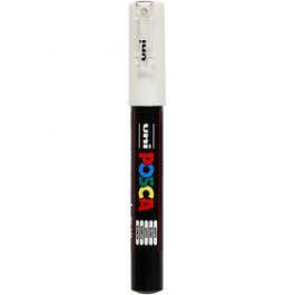 Posca Marker , Strichstärke: 0,7 mm,  PC-1M , Weiß, extrafein, 1Stck. [HOB273052]