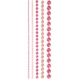 Halbperlen, Größe 2-8 mm, Pink, 140 Stk/ 1 Pck [HOB-28320]