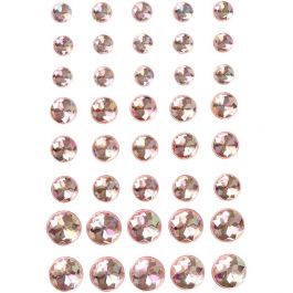 Strasssteine, Größe 6+8+10 mm, Pink, 40 Stk/ 1 Pck [HOB-28324]
