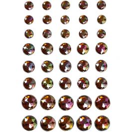 Strasssteine, Größe 6+8+10 mm, Braun, 40 Stk/ 1 Pck [HOB-28325]