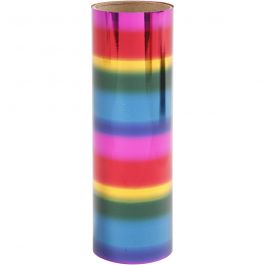 Film décoratif, L : 15,5 cm, ép. 0,02 mm, couleurs de l'arc-en-ciel, 50 cm/ 1 rouleau [HOB-283570]