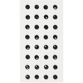 Strasssteine, D 8 mm, Schwarz, 32 Stk/ 1 Pck [HOB-283802]