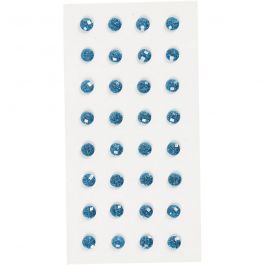 Strasssteine, D 8 mm, Blau, 32 Stk/ 1 Pck [HOB-283804]