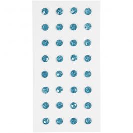 Strasssteine, D 8 mm, Hellblau, 32 Stk/ 1 Pck [HOB-283808]