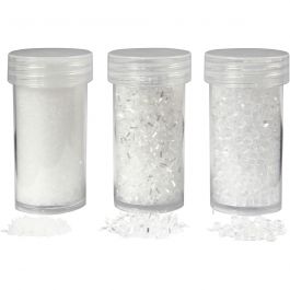 Neige artificielle, glitter blanc, 35+35+8 gr, 3 boîte/ 1 Pq. [HOB-283850]