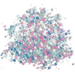 Mini Beads - Sortiment, Größe 0,6-0,8+1,5-2+3 mm, Pastellfarben, 600g/ 1 Dose [HOB-28395]