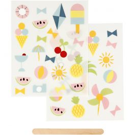 Rub-on Stickers, Urlaub, Blatt 12,2x15,3 cm, 1 Pck [HOB-283962]