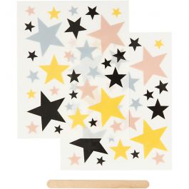 Rub-on Stickers, Sterne, Blatt 12,2x15,3 cm, 1 Pck [HOB-283963]
