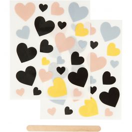 Rub-on Stickers, Herzen, Blatt 12,2x15,3 cm, 1 Pck [HOB-283964]