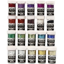 Paillettes, ass. de couleurs, 20x20 gr/ 1 Pq. [HOB-28420]