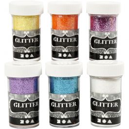 Paillettes, ass. de couleurs, 6x20 gr/ 1 Pq. [HOB-28426]