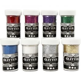 Paillettes, ass. de couleurs, 8x20 gr/ 1 Pq. [HOB-28428]