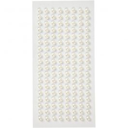 Demi-Perles, d 5 mm, blanc, 144 pièces/ 1 Pq. [HOB-28434]