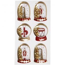 Schüttel-Sticker, Nussknacker, Größe 49x32+45x36 mm, Gold, 6 Stk/ 1 Pck [HOB-28483]